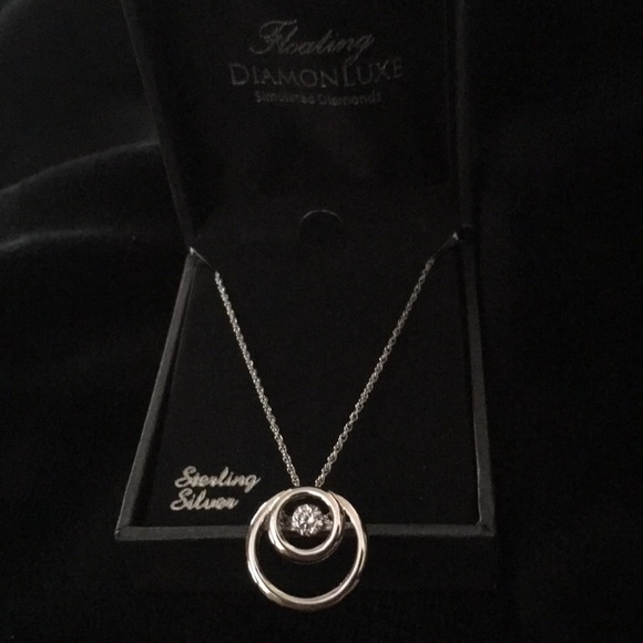 Diamonluxe Jewelry - Sterling Silver CZ Floating Diamonluxe Necklace